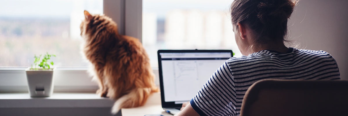 Woman working in home office
